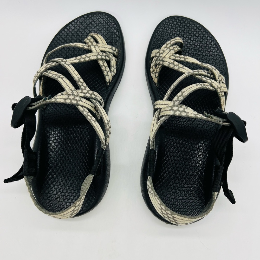 CHACO WOMENS OUTDOOR ADVENTURE STRAPPY SANDALS SIZE 6 BEIGE/OLIVE GREEN - Picture 5 of 12